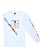 Camiseta Manga Longa HUF Worldwide Flag Atelier-Branco