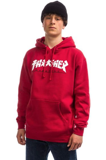 Moletom Canguru Fechado Thrasher Magazine Godzilla Hood Vermelho Thrasher Magazine - Camiseta Skate Streetwear