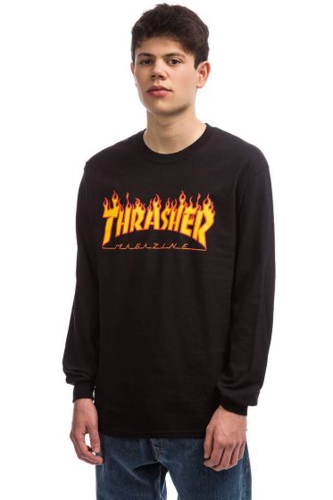 Camiseta Manga Longa Thrasher Preta