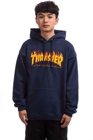 Moletom Thrasher Capuz Flame Logo Marinho
