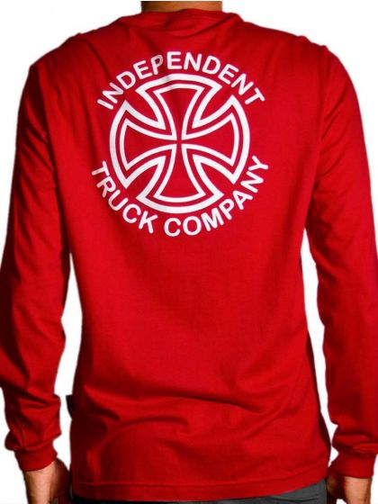 Camiseta Independent Vertical Manga Longa Vermelha