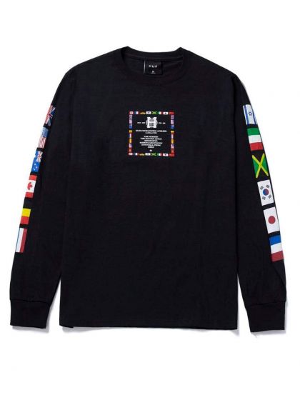 Camiseta Manga Longa HUF Worldwide Flag Atelier