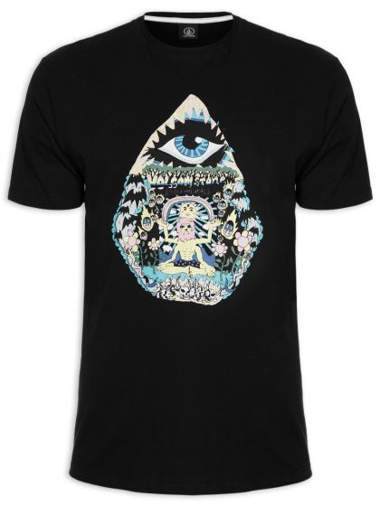 Camiseta Volcom Team Vitals Preto Volcom Stone - Camiseta Skate Streetwear
