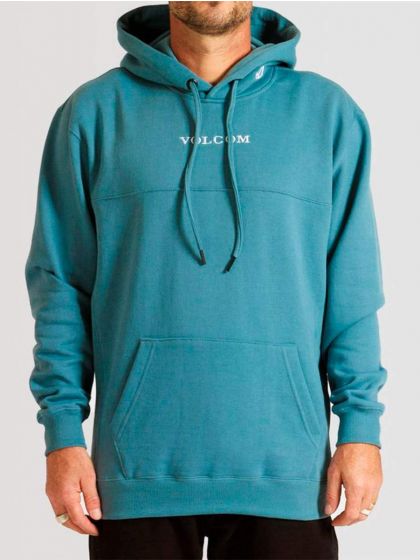 Moletom Canguru Fechado Volcom Signature Azul