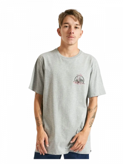 Camiseta Volcom Stone Slim Fronds Cinza Mescla