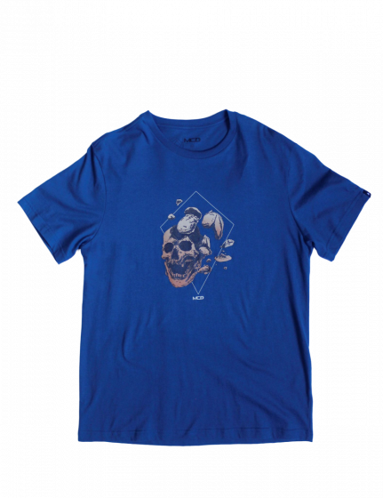 Camiseta Regular Mcd Skull Smash Azul Petróleo 