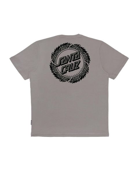 Camiseta Santa Cruz Skateboards Flame Ringed Dot SS - Cinza