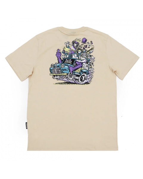 Camiseta Santa Cruz Johnson Beast Wagon Stripes Bege