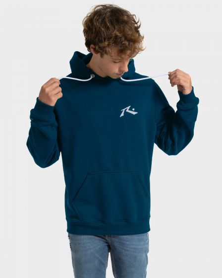 Detalhe Moletom Rusty Canguru Soft Hit Azul Melbourne Skateboards - Estilo Urbano