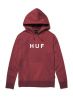 Moletom Canguru Fechado HUF Worldwide Essentials OG Logo Vinho