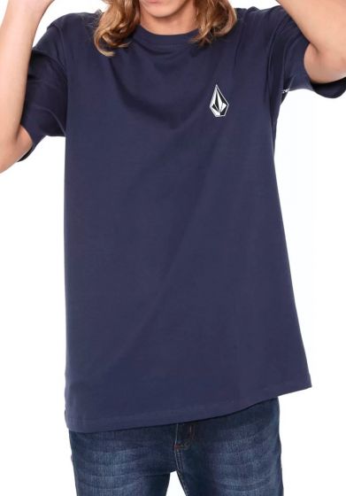 Detalhe Camiseta Volcom Deadly Stone Azul Marinho Volcom Stone - Estilo Urbano