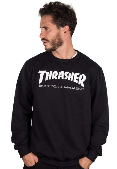 Moletom Careca Thrasher Magazine Skate Mag Logo Crewneck Preto