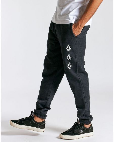 Detalhe Calça Moletom Volcom Stone Iconic Preto Mescla Volcom Stone - Estilo Urbano