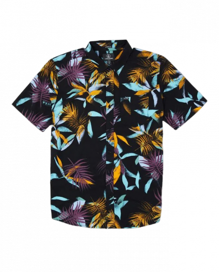 Camisa Volcom Importada/ Leaf Spray Woven Black