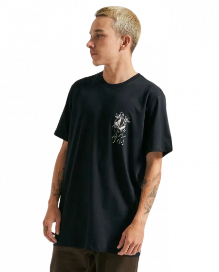 Camiseta Volcom Long Fit Sktratz Preto