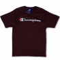 Camiseta Champion Logo Script Mens Classic Jersey Tee Vinho Bordô