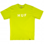 Camiseta HUF WorldWide Essentials Box Logo Amarelo Neon
