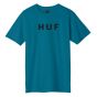 Camiseta HUF Worldwide Essentials OG Logo Azul Turquesa