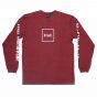 Camiseta Manga Longa Essentials Huf Wordwide Domestic Vermelho