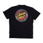 Camiseta Santa Cruz Skateboards Flamed MFG Dot Preta