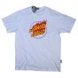 Camiseta Santa Cruz Skateboards Flaming Dot Front Branca