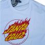 Camiseta Santa Cruz Skateboards Flaming Dot Front Branca
