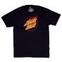 Camiseta Santa Cruz Skateboards Flaming Dot Front Preta