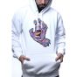 Moletom Canguru Fechado Santa Cruz Skateboards Kaleido Hand White Branco