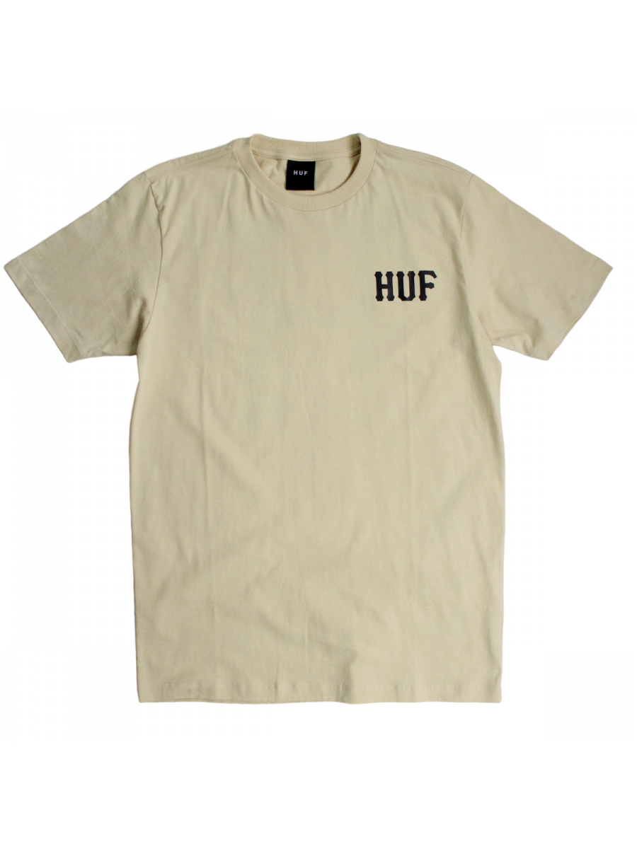 Camiseta Essentials Huf Wordwide Classic H Areia