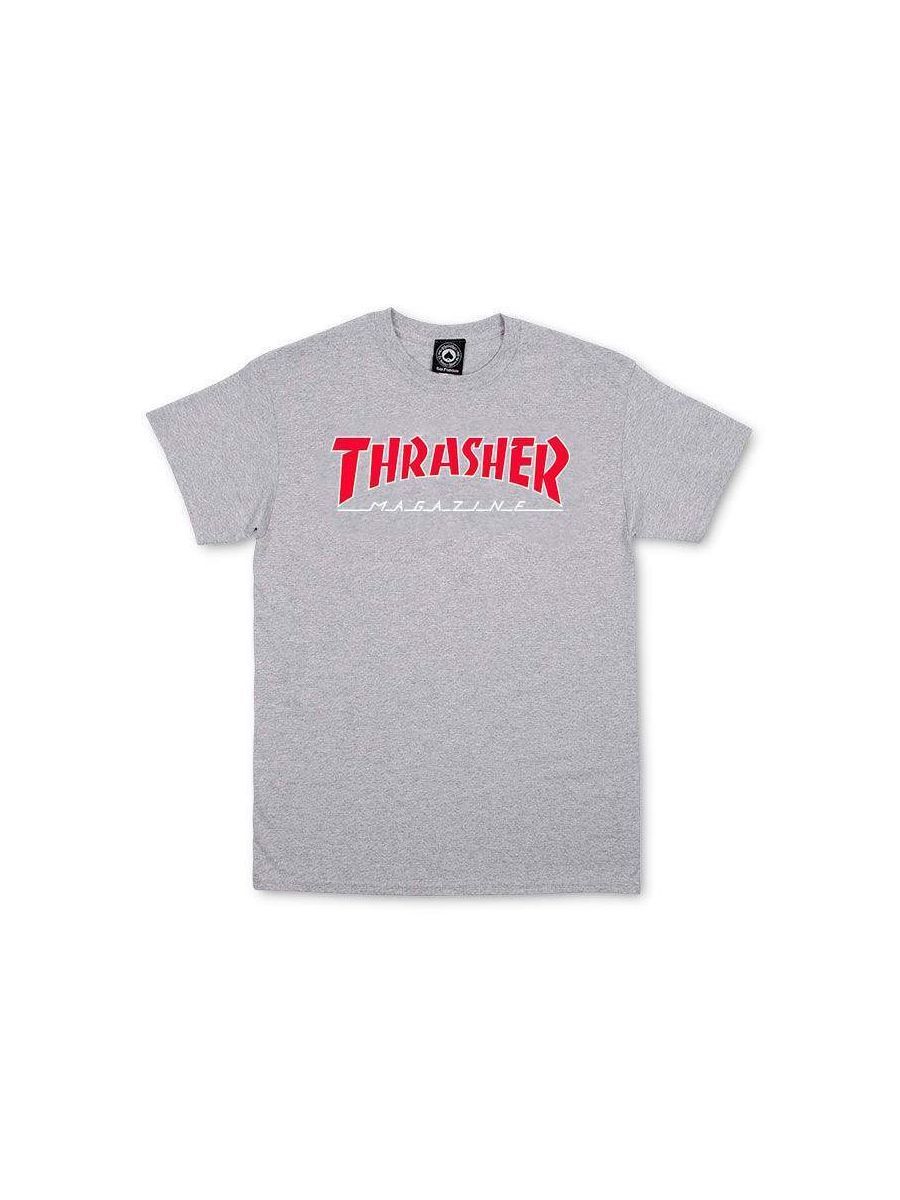 Camiseta Thrasher Magazine Outlined Cinza Mescla