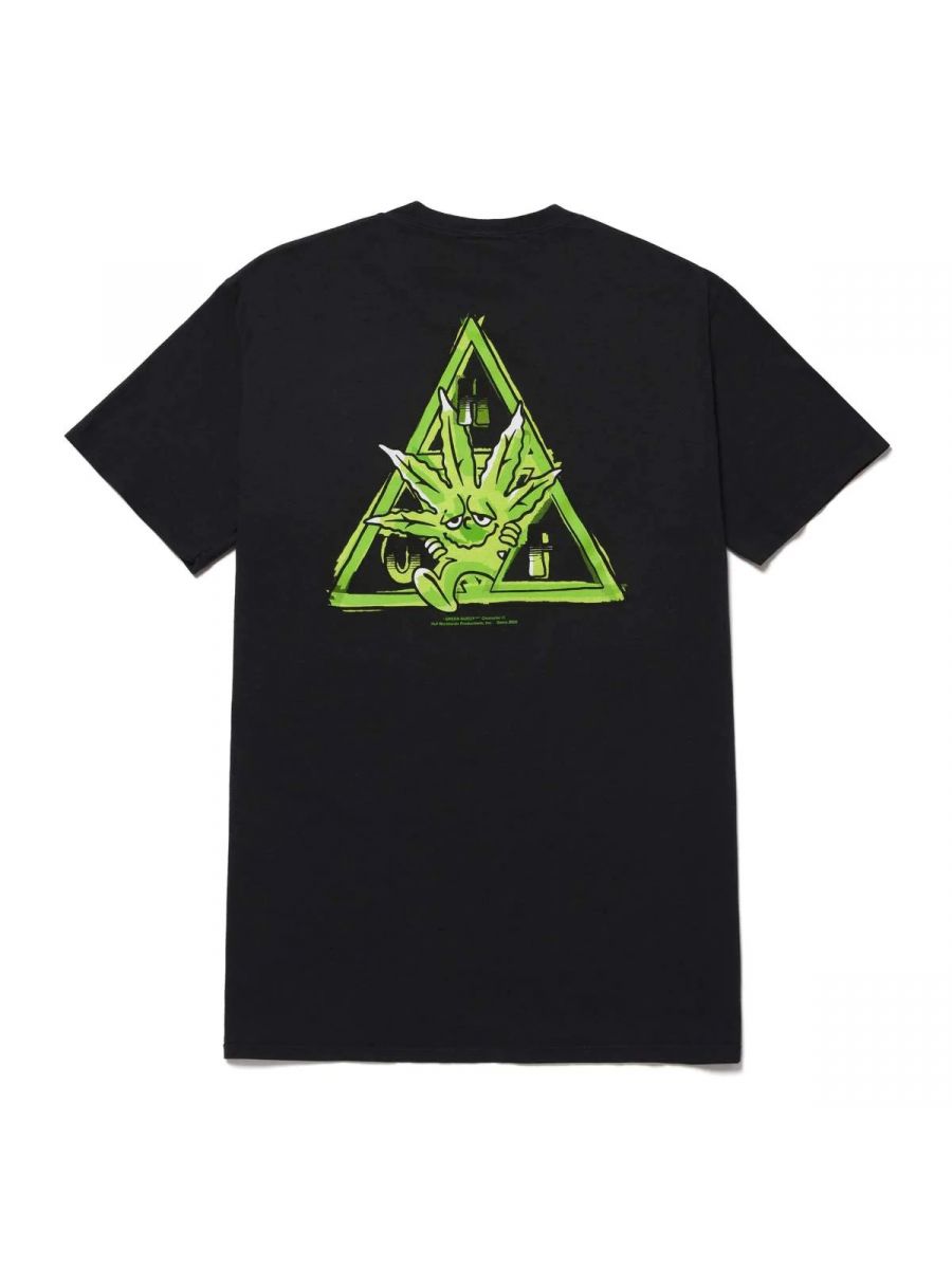 Camiseta HUF Worldwide Green Buddy Black 420 Collection