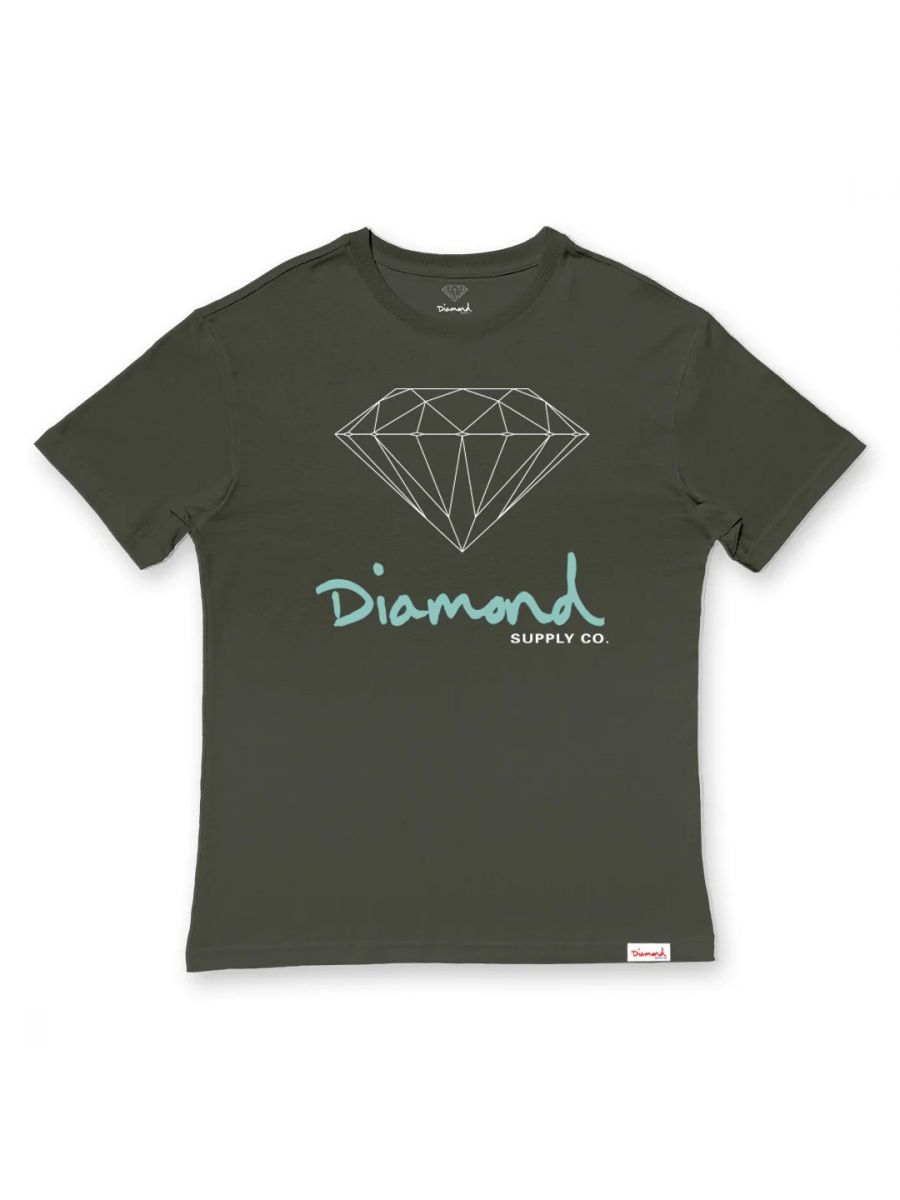 Camiseta Diamond Supply OG Sign Verde Militar