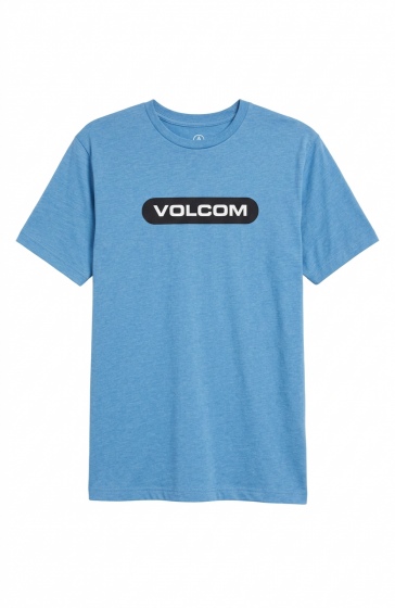 Camiseta Oversized Volcom Silk New Euro Azul Mescla