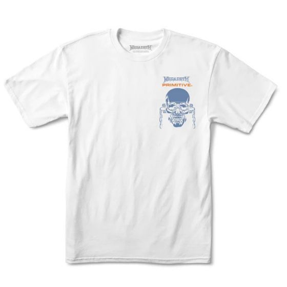 Camiseta PRIMITIVE X Collab MEGADEHT Dirty P Chains Tee Branco