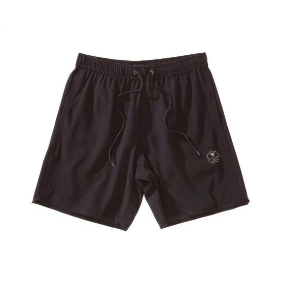 Bermuda Shorts Elástico Vissla Solid Sets 17.5" Preto