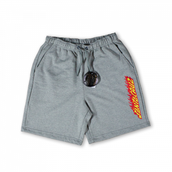 Bermuda Moletom Santa Cruz Skateboards Flame Stripe Cinza Santa Cruz Skateboards - Camiseta Skate Streetwear