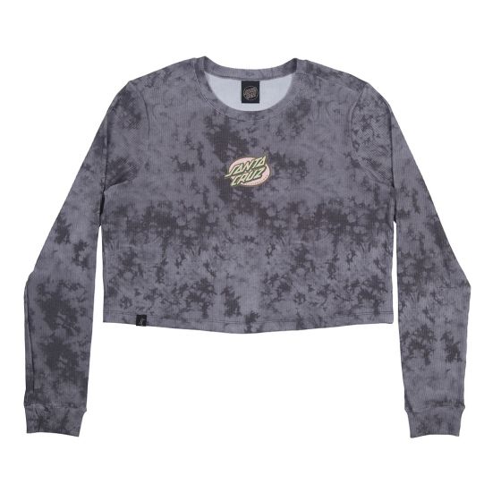 Blusa Santa Cruz Skateboards Feminina Manga Longa Oval Dot Ribbed Crop