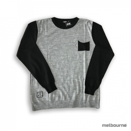 Blusão Flip Com Bolso Preto e Cinza Flip - Camiseta Skate Streetwear