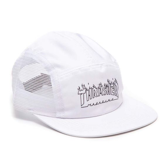 Boné Thrasher Five Panel Flame Outlined Branco