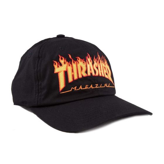 Boné Thrasher Magazine Dad Hat Logo Flame Preto