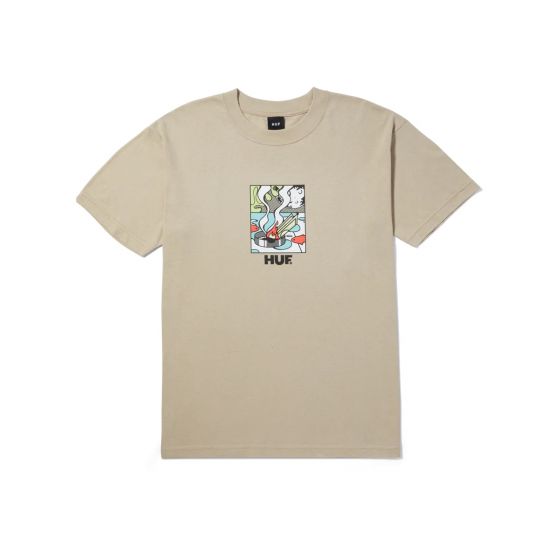 Camiseta HUF Worldwide Burning Away Off White