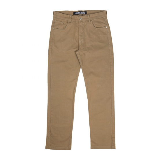 Calça Sarja Santa Cruz Skateboards Reat Confort Tradicional Caqui