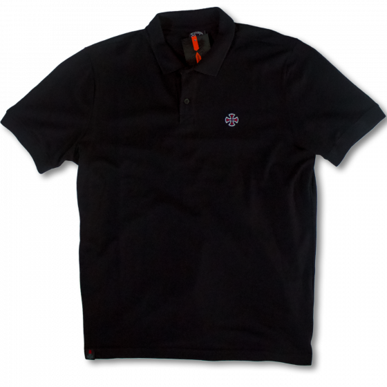 Camisa Polo Independent Trucks Preta Logo Bottom Bordado