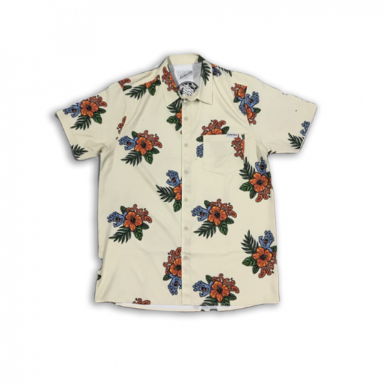 Camisa Santa Cruz Manga Curta Vacation Hand Pattern Areia