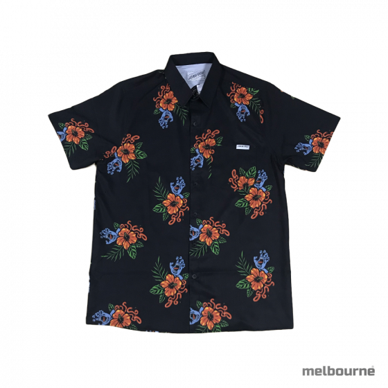 Camisa Santa Cruz Manga Curta Vacation Hand Pattern Preta