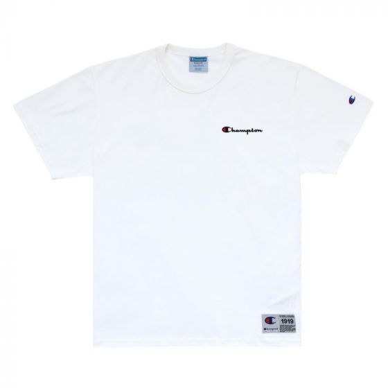 Camiseta Champion Especial/ Life Mini Script Embroidery Logo/ Bordado Off White