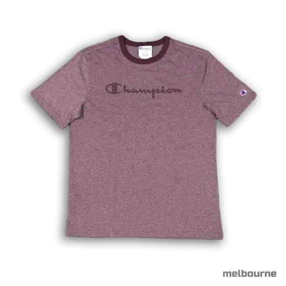 Camiseta Champion Mescla Heritage Script Logo – Vinho