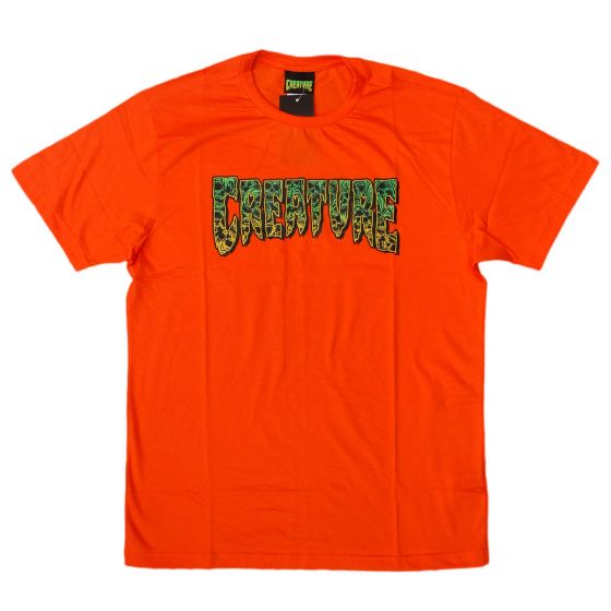 Camiseta Creature Skateboards Catacombo Logo Laranja