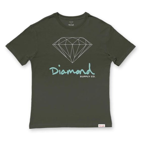 Camiseta Diamond Supply OG Sign Verde Militar