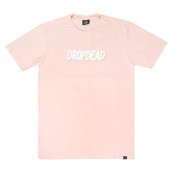 Camiseta Drop Dead Lettering Rosa Claro